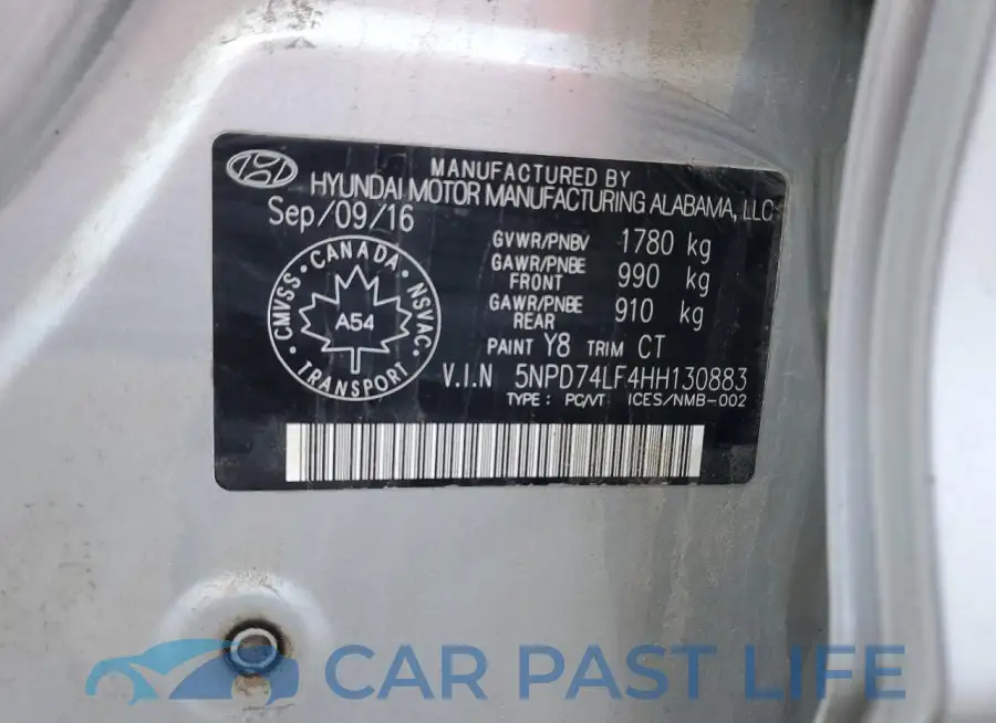 5NPD74LF4HH130883# 13