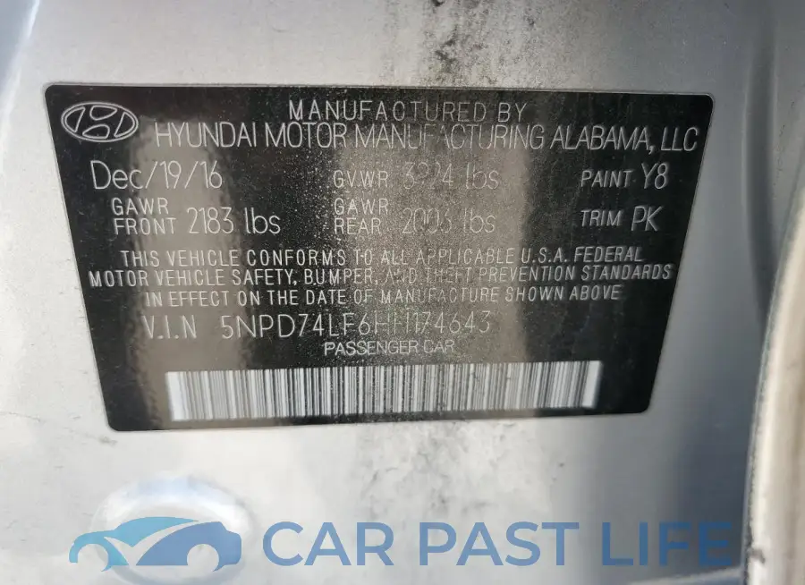 5NPD74LF6HH174643# 12