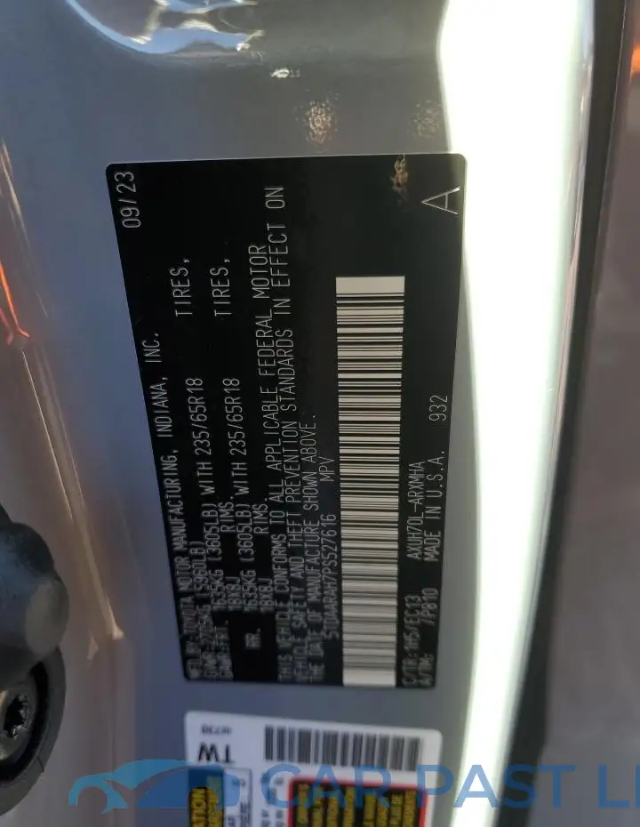 5TDAARAH7PS527616# 13