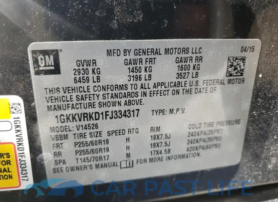 1GKKVRKD1FJ334317# 13