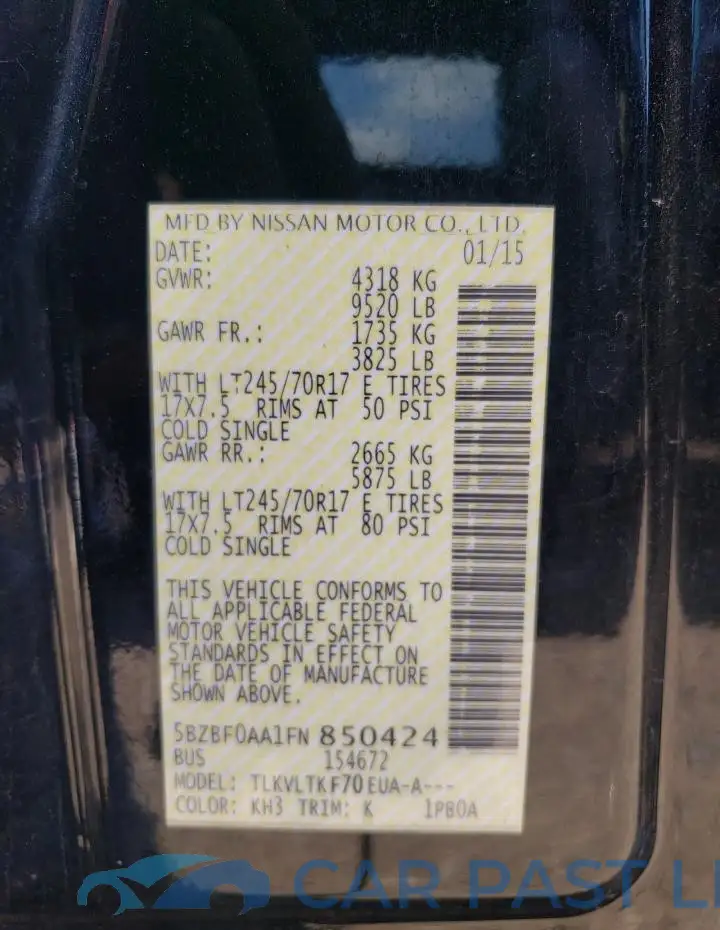 5BZBF0AA1FN850424# 13