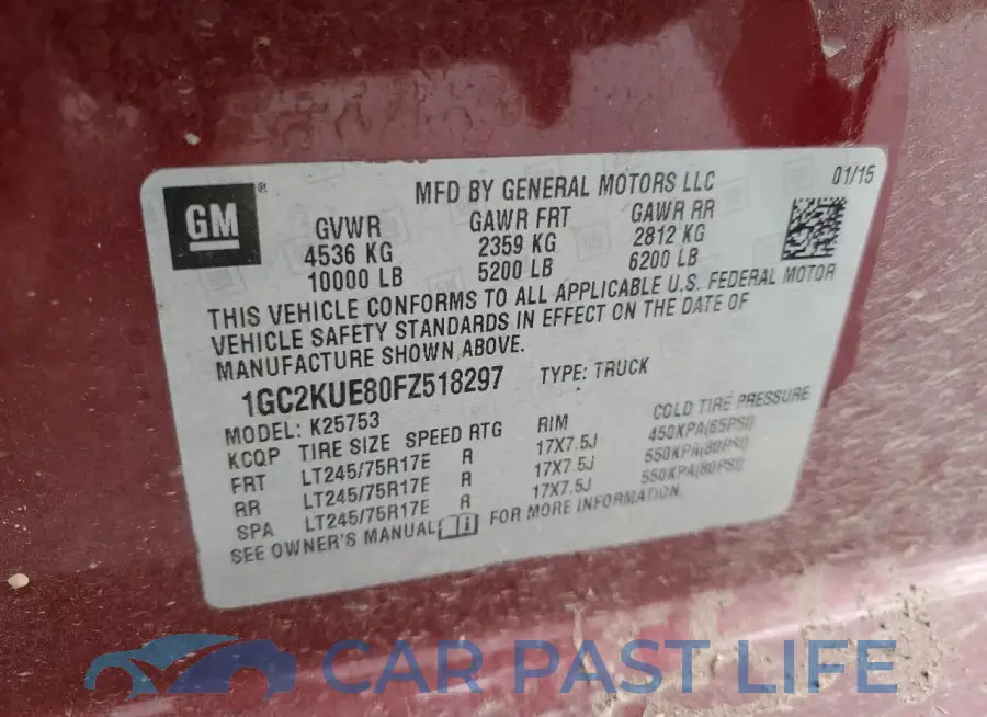 1GC2KUE80FZ518297# 13