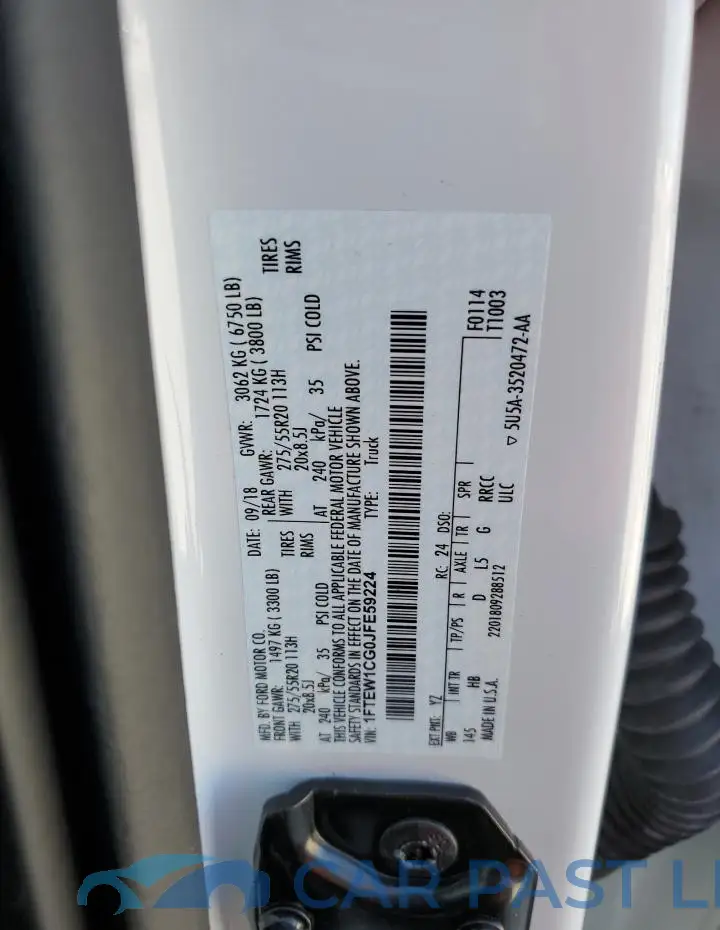 1FTEW1CG0JFE59224# 12