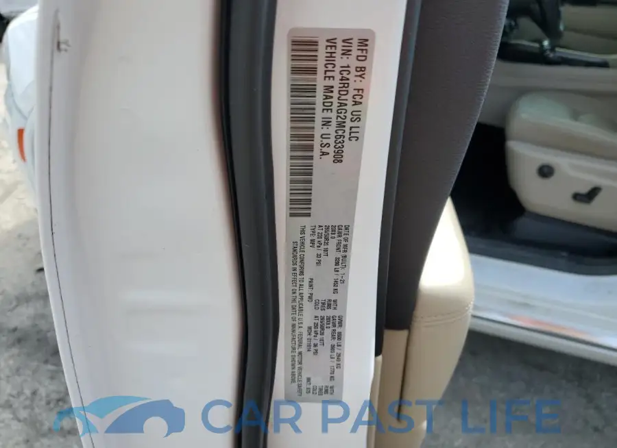 1C4RDJAG2MC633908# 12