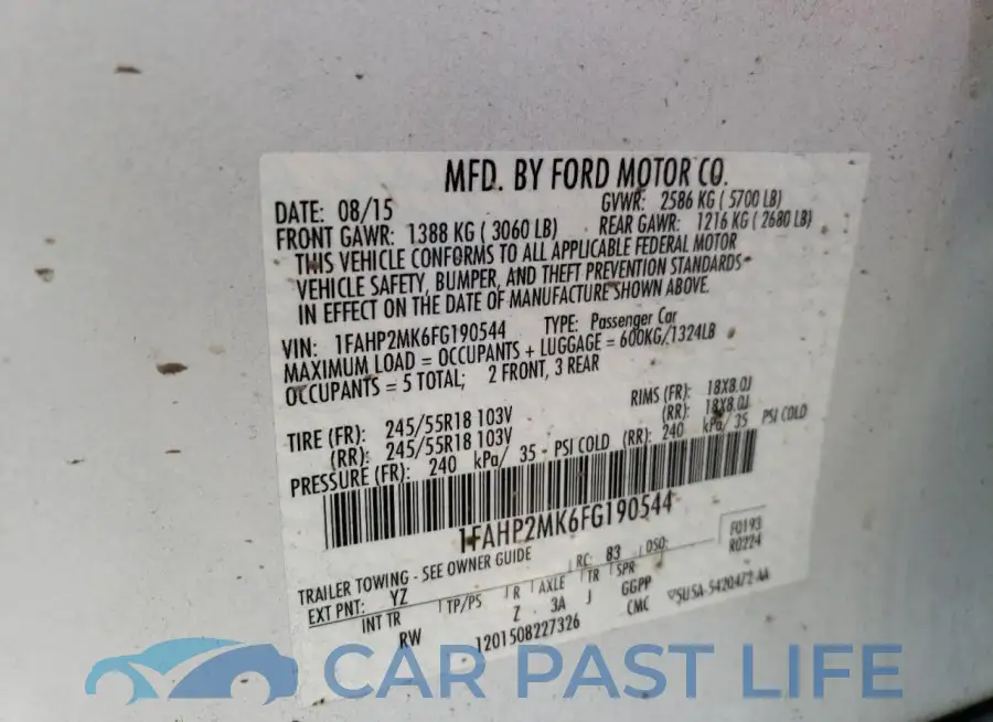 1FAHP2MK6FG190544# 12