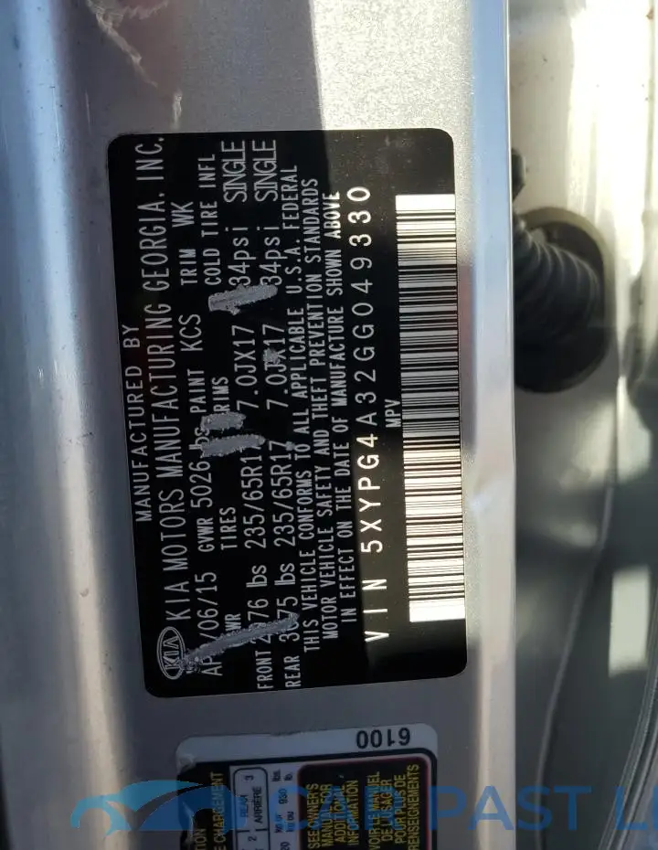 5XYPG4A32GG049330# 13
