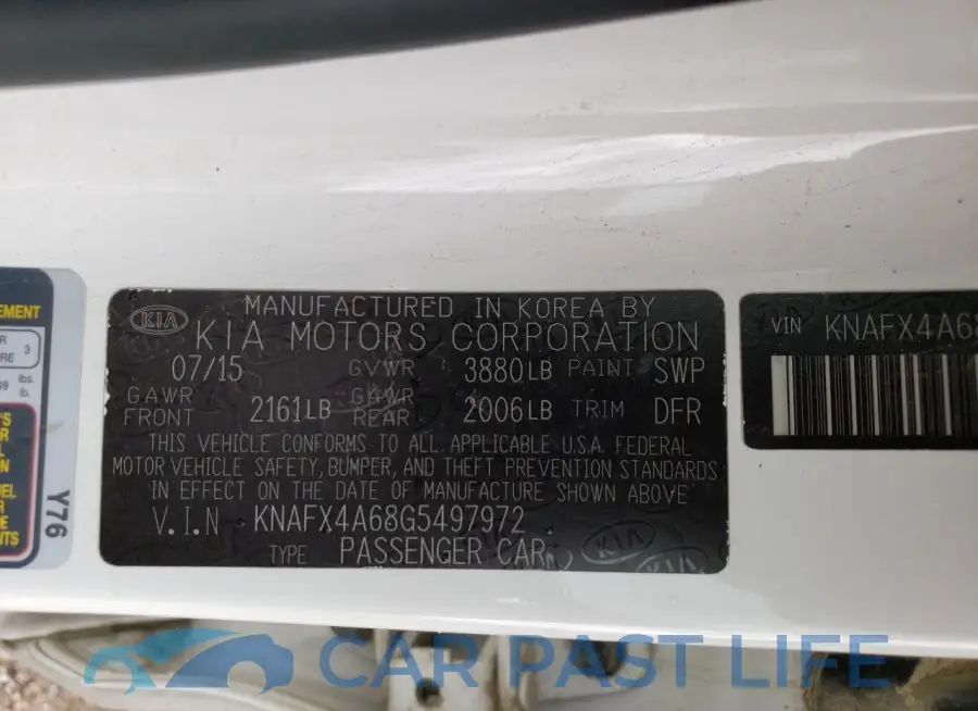 KNAFX4A68G5497972# 12