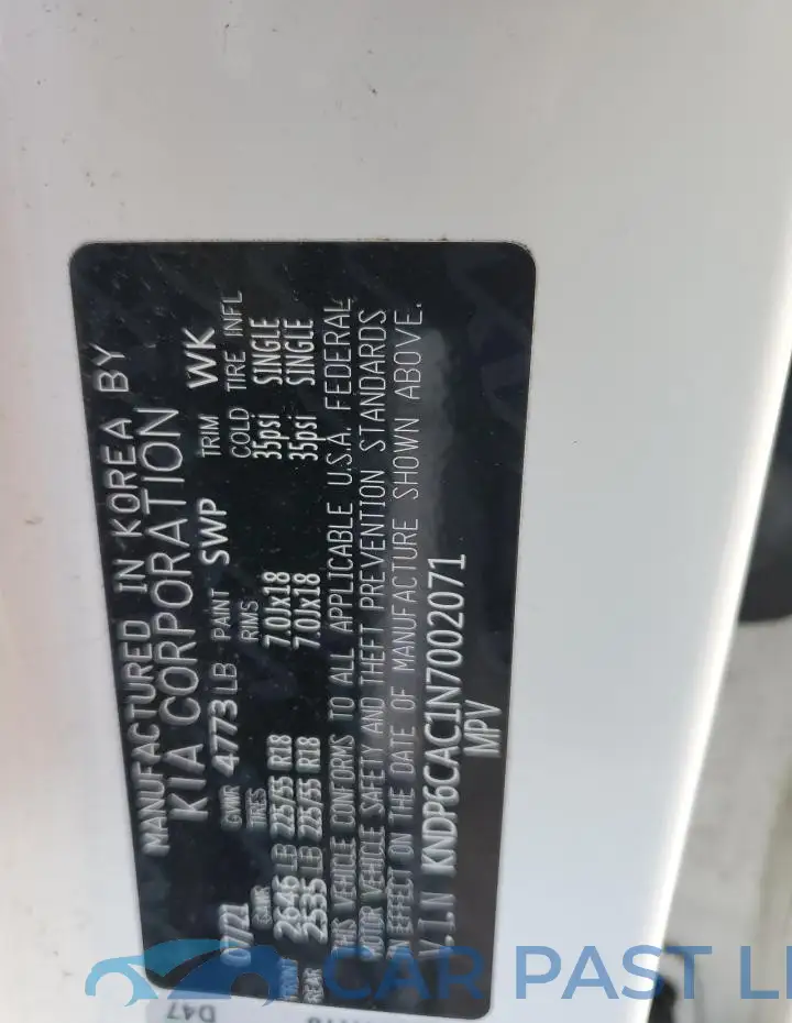 KNDP6CAC1N7002071# 13