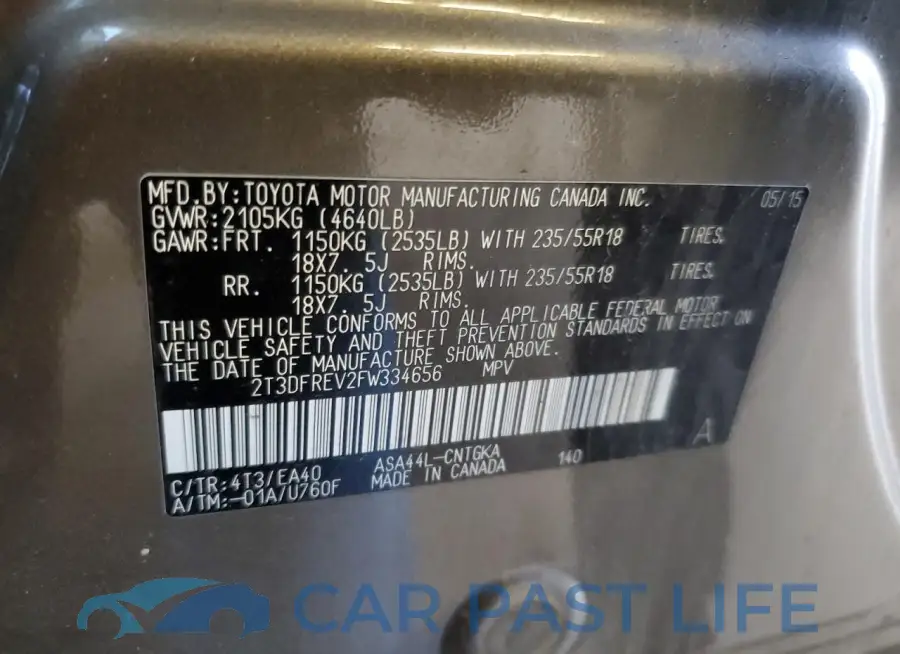 2T3DFREV2FW334656# 13