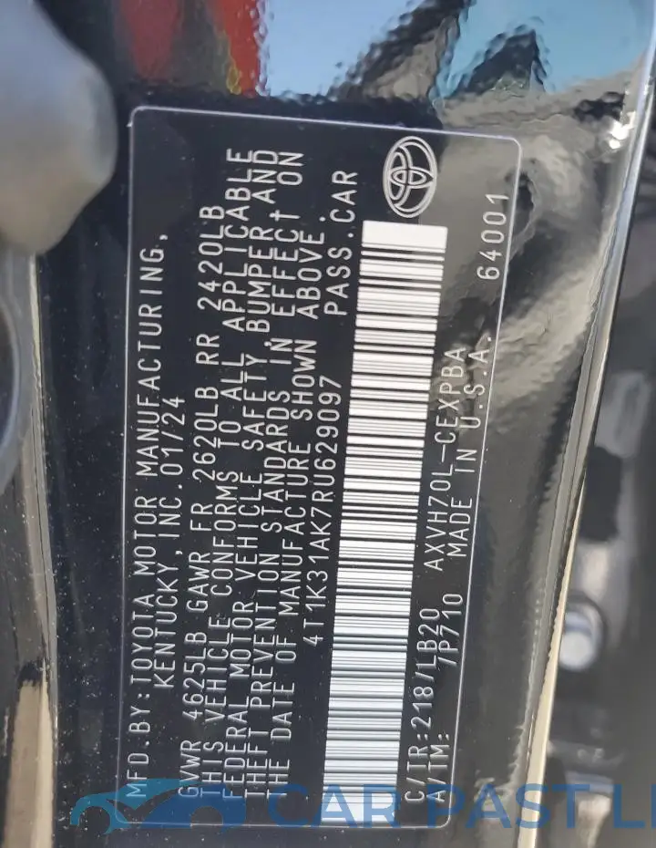 4T1K31AK7RU629097# 12