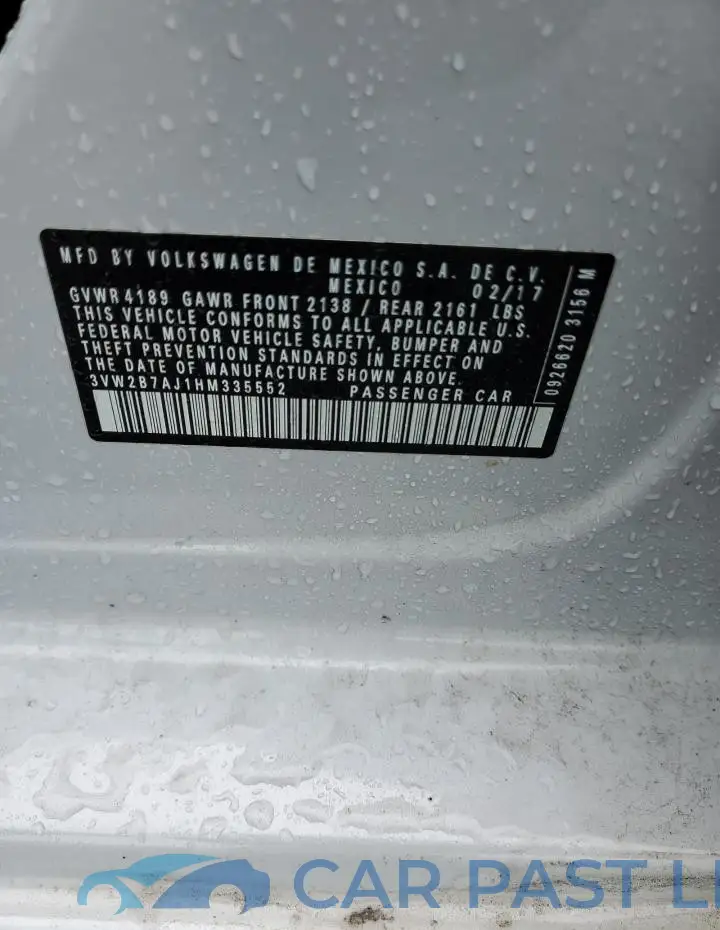 3VW2B7AJ1HM335552# 13