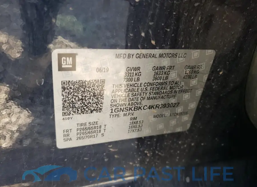 1GNSKBKC4KR393027# 12