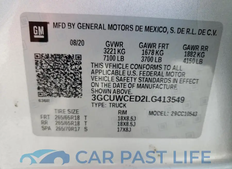 3GCUWCED2LG413549# 13