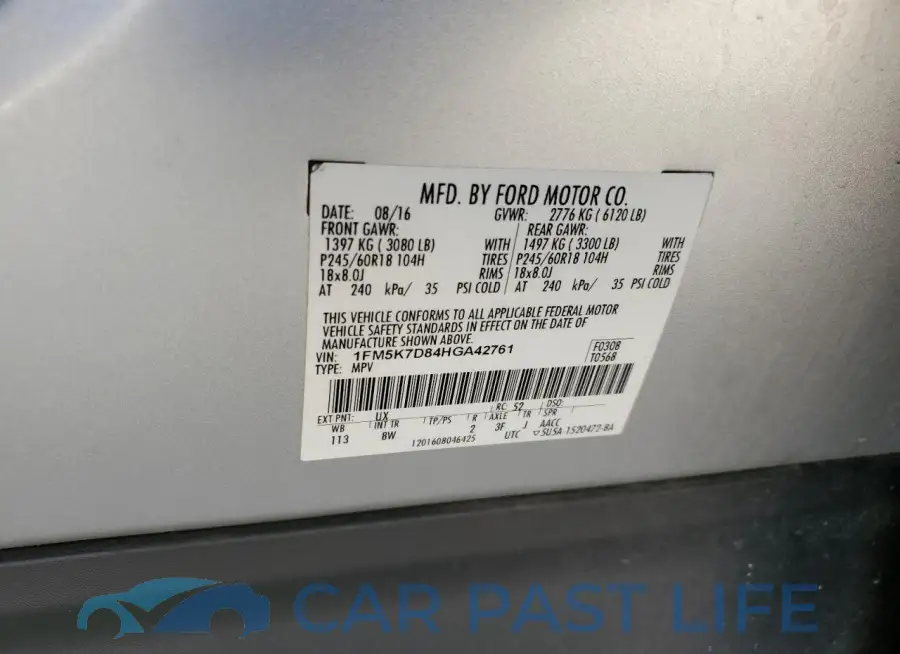 1FM5K7D84HGA42761# 13