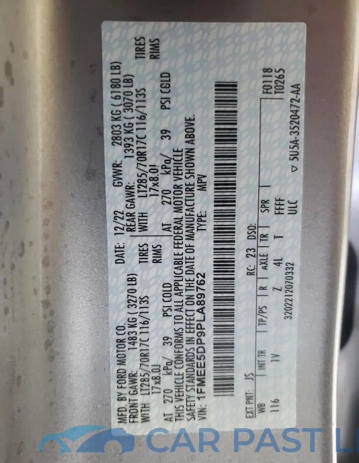 1FMEE5DP9PLA89762# 14