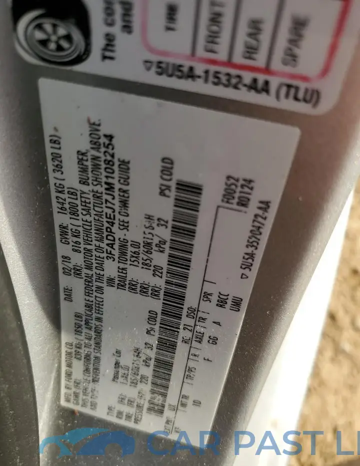 3FADP4EJ7JM108254# 12