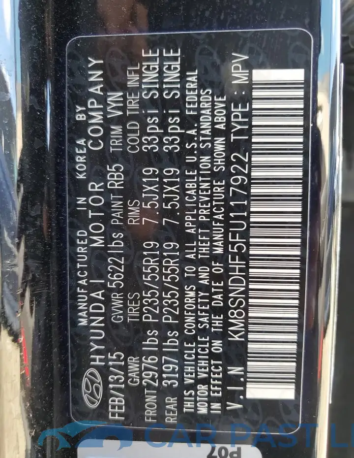 KM8SNDHF5FU117922# 13