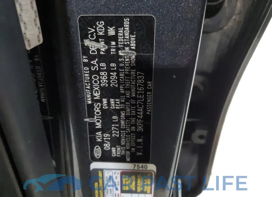3KPF44AC7LE167837# 12