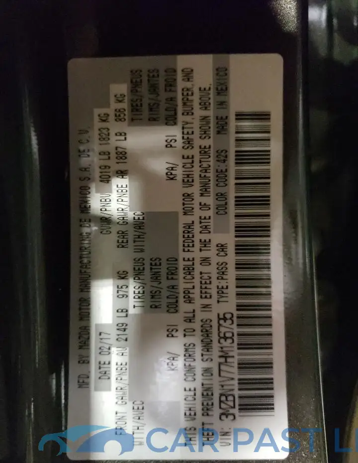 3MZBN1V77HM136735# 12