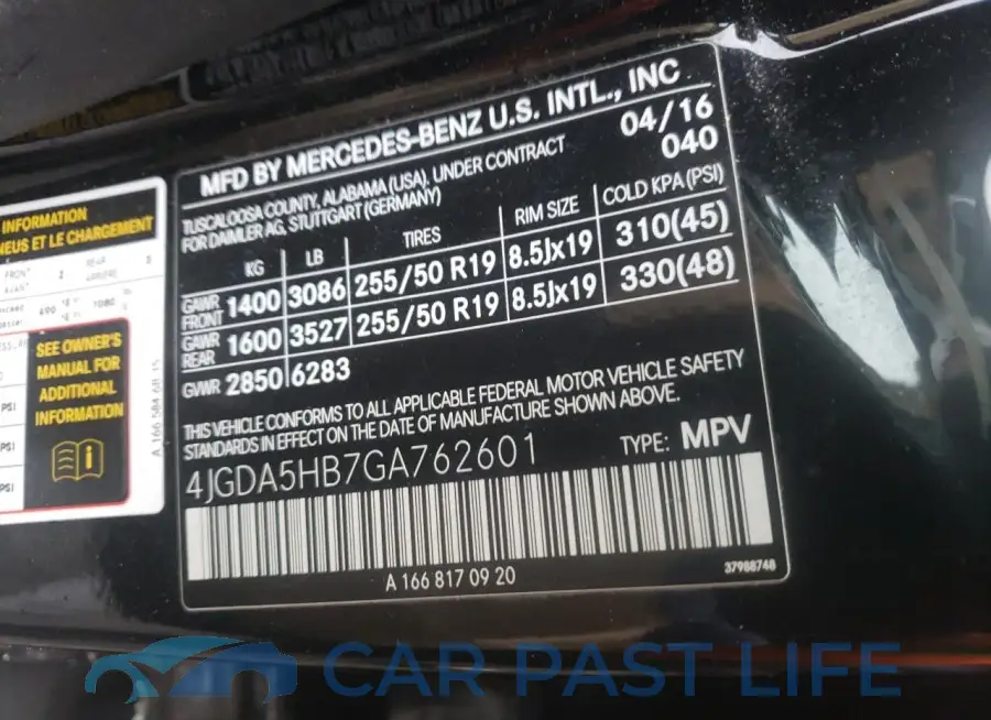 4JGDA5HB7GA762601# 10