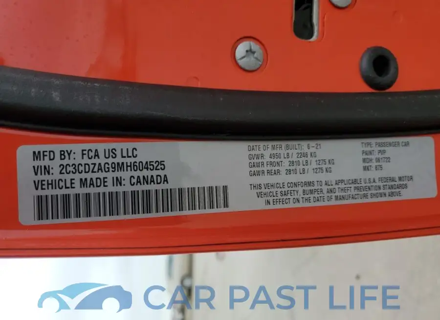 2C3CDZAG9MH604525# 12