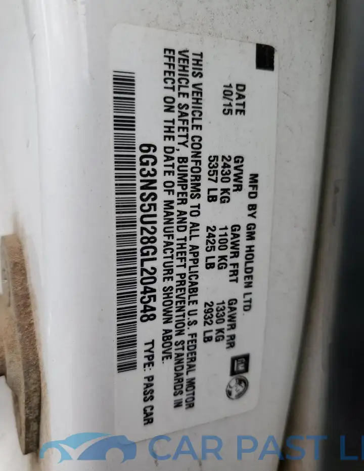 6G3NS5U28GL204548# 12