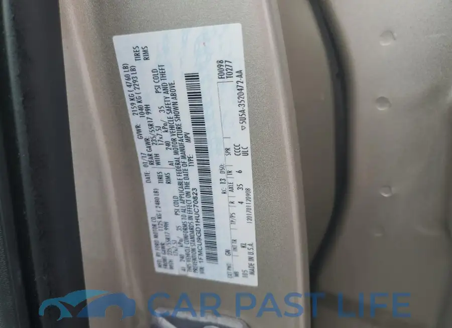 1FMCU9GD1HUC70823# 12