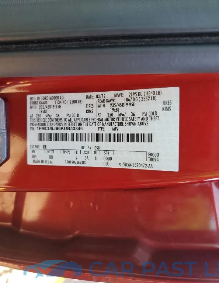 1FMCU9J96KUB53346# 14