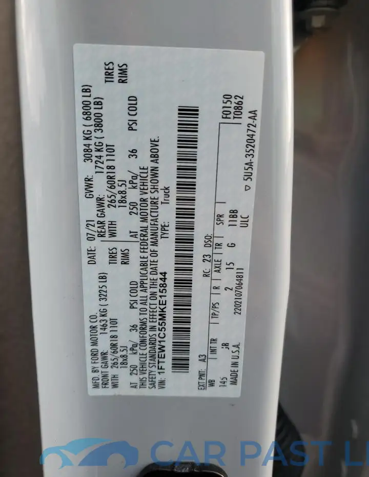 1FTEW1C55MKE15844# 12