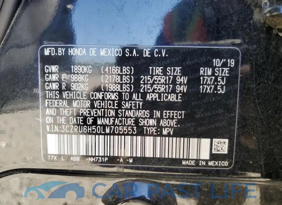 3CZRU6H50LM705553# 13