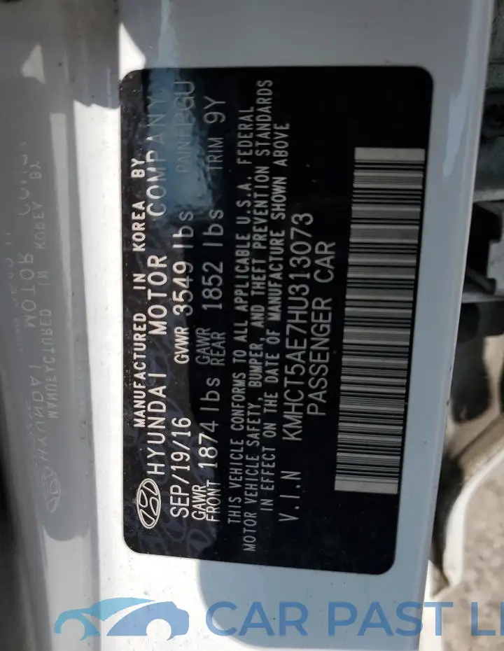 KMHCT5AE7HU313073# 12