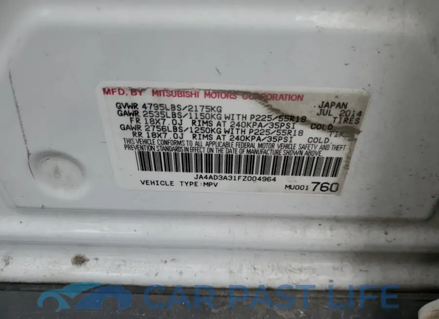 JA4AD3A31FZ004964# 13