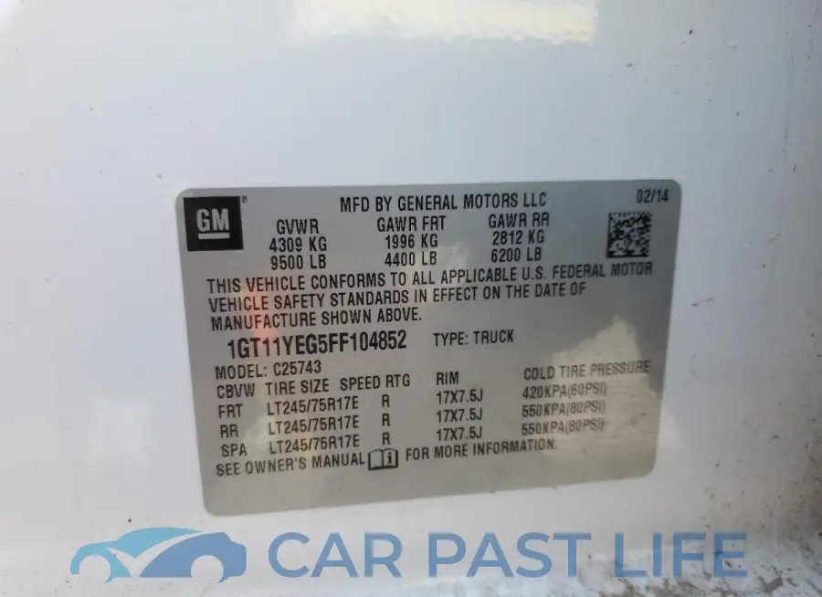 1GT11YEG5FF104852# 12