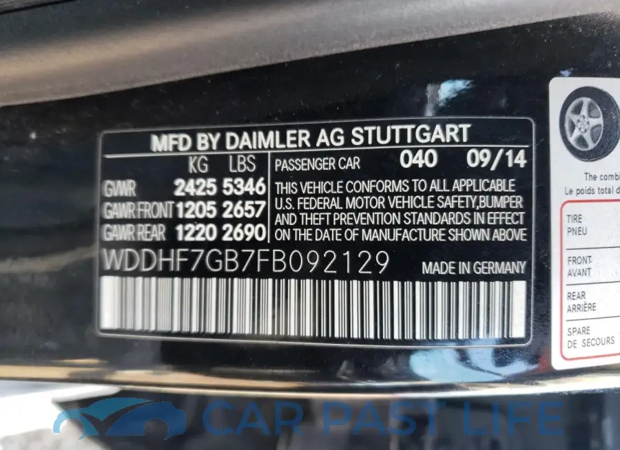 WDDHF7GB7FB092129# 12