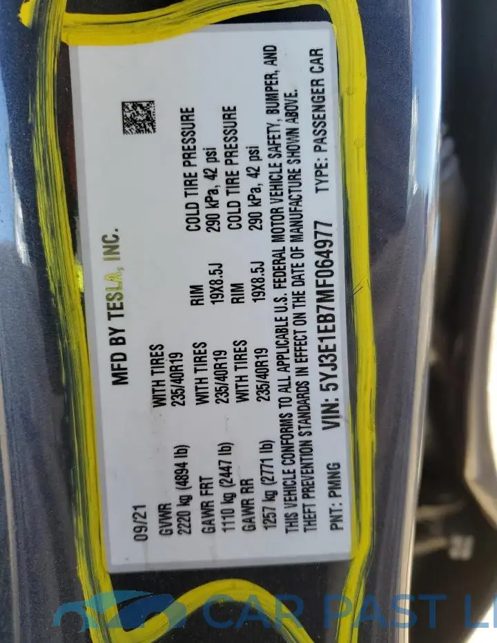 5YJ3E1EB7MF064977# 13