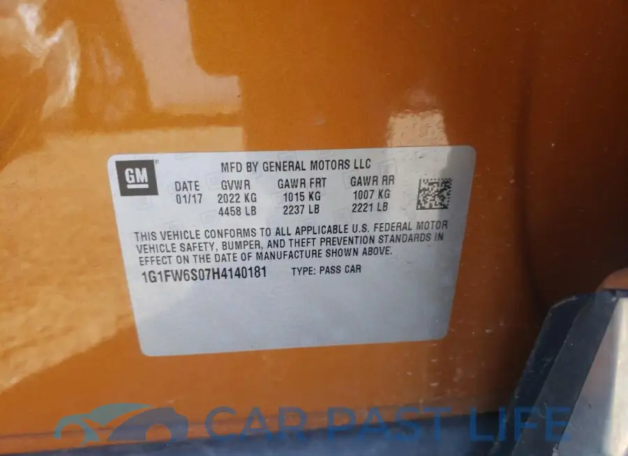 1G1FW6S07H4140181# 12