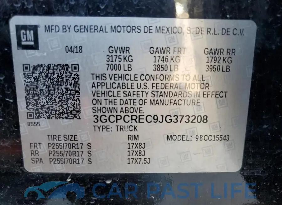 3GCPCREC9JG373208# 12