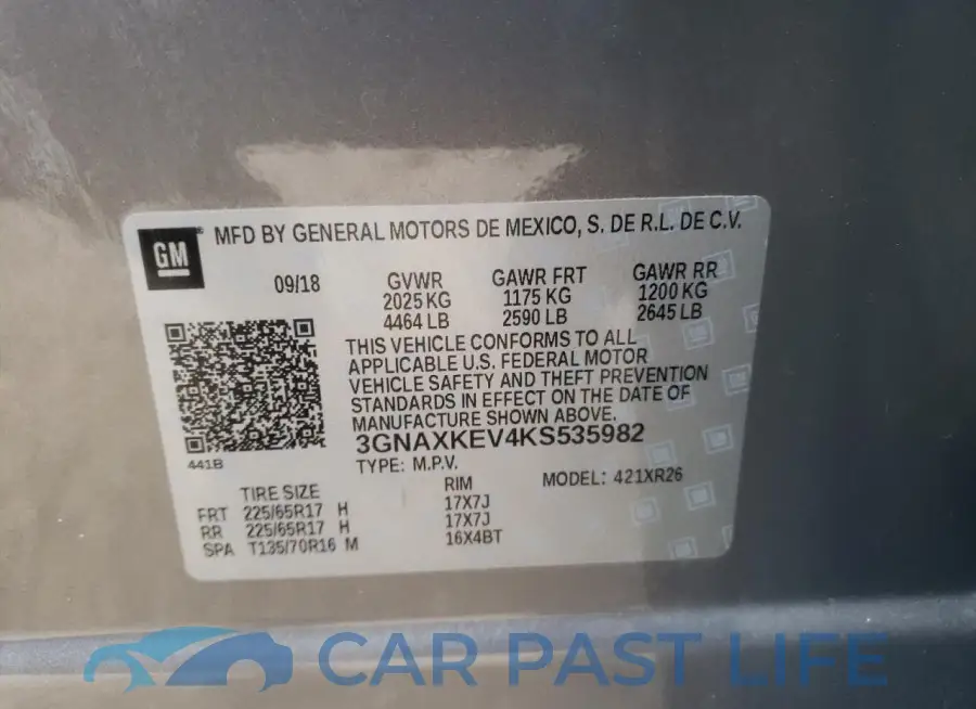 3GNAXKEV4KS535982# 13