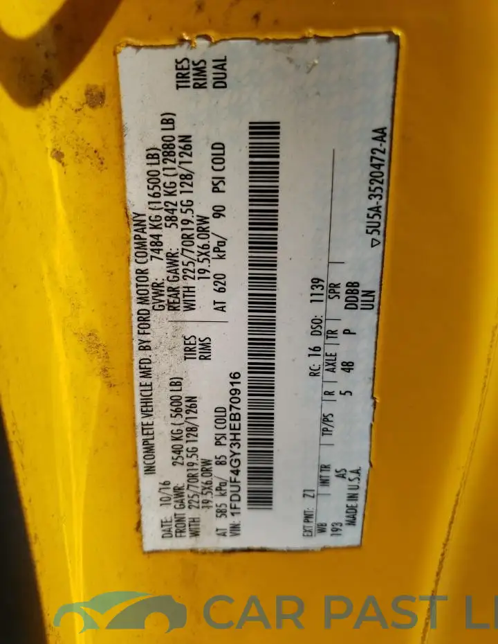 1FDUF4GY3HEB70916# 13