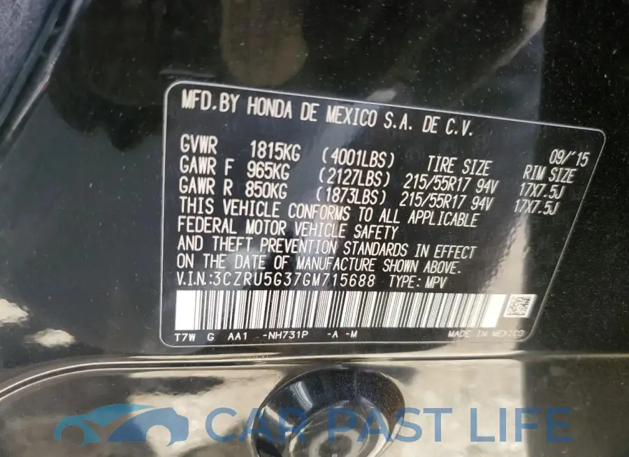 3CZRU5G37GM715688# 13