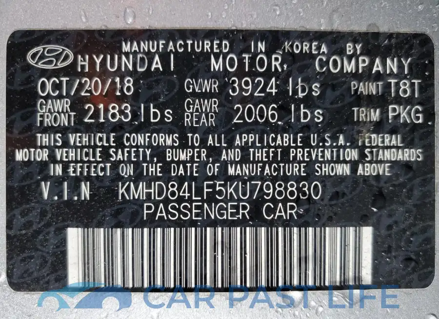 KMHD84LF5KU798830# 12