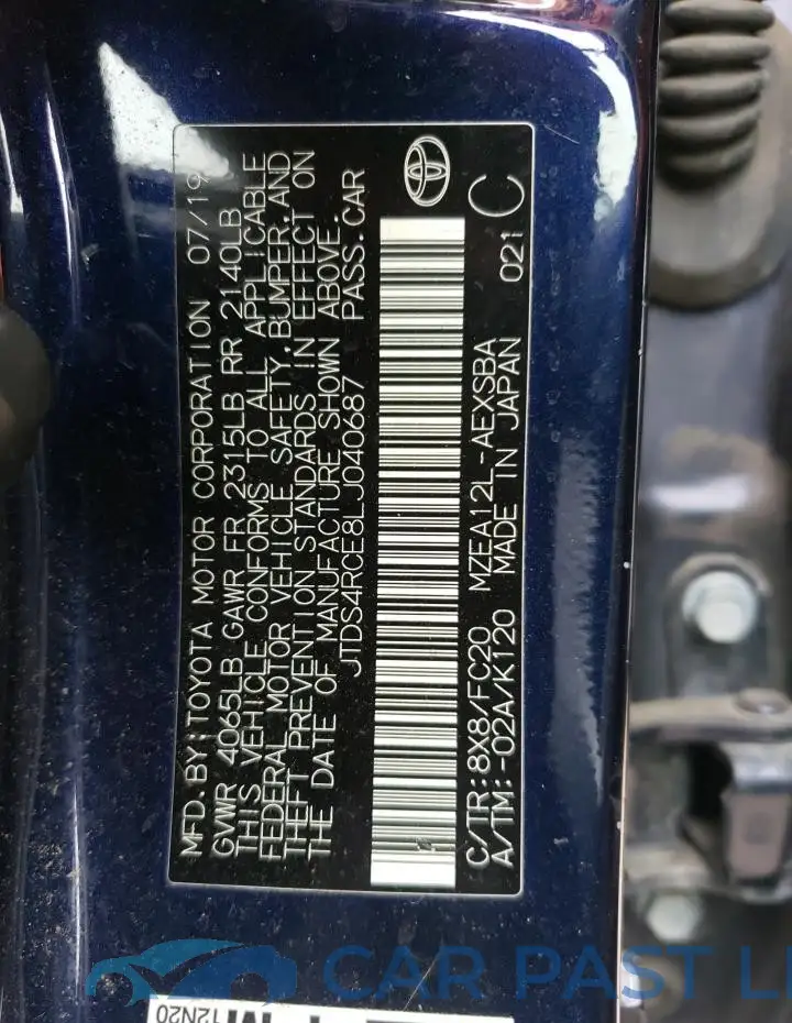 JTDS4RCE8LJ040687# 13