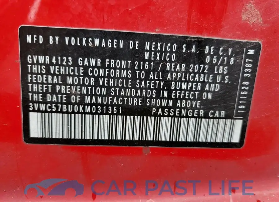 3VWC57BU0KM031351# 12