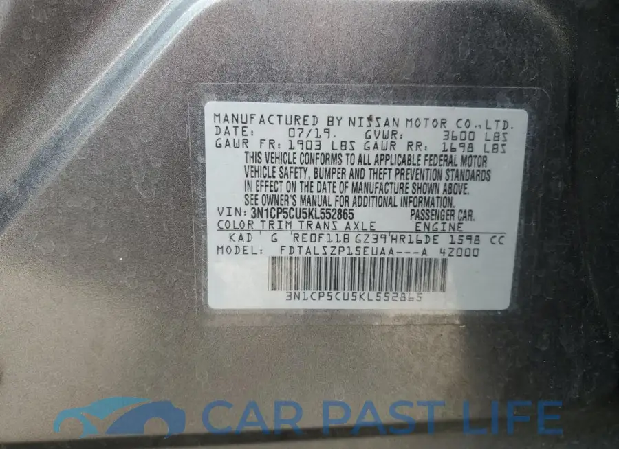 3N1CP5CU5KL552865# 12