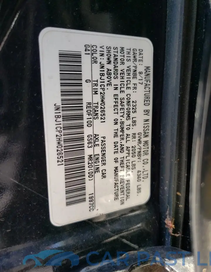 JN1BJ1CP2HW026521# 13