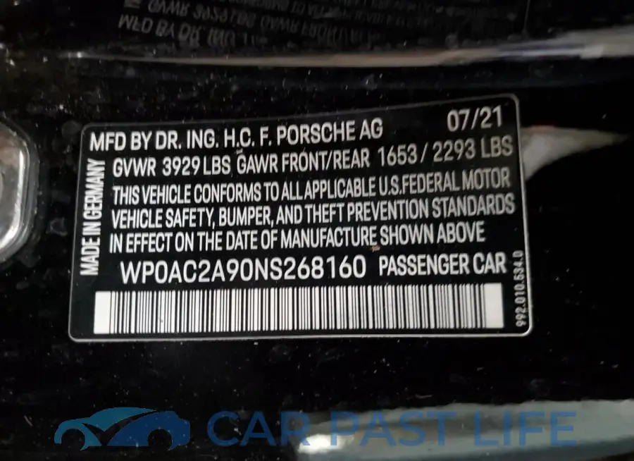 WP0AC2A90NS268160# 12
