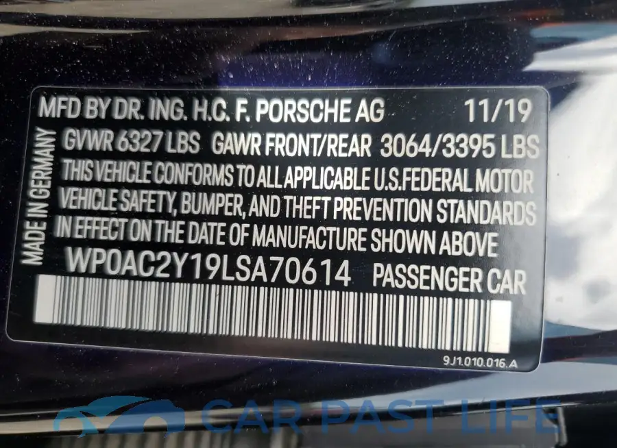 WP0AC2Y19LSA70614# 13