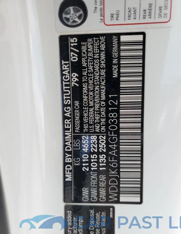 WDDJK6FA4GF038121# 12