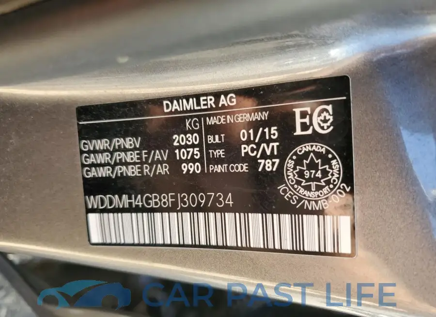 WDDMH4GB8FJ309734# 12