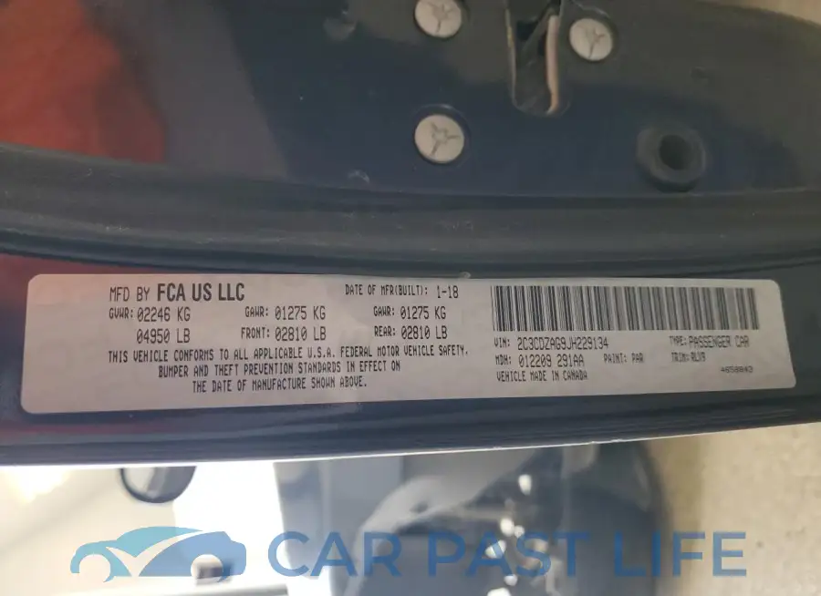 2C3CDZAG9JH229134# 13